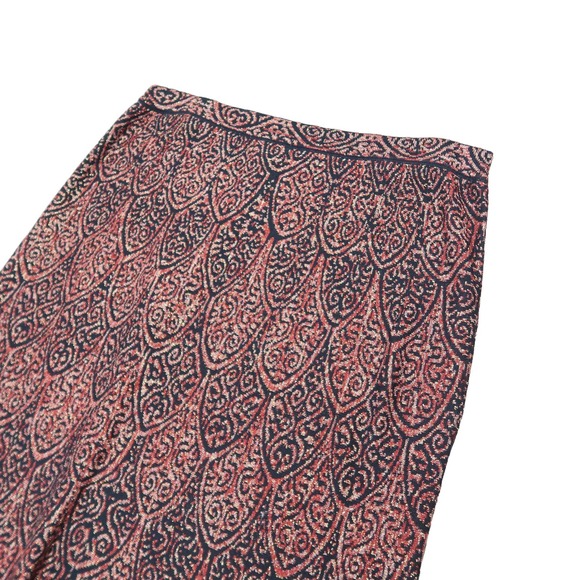 Peruvian Connection black red gold metallic knit sweater maxi skirt M - Picture 2 of 5